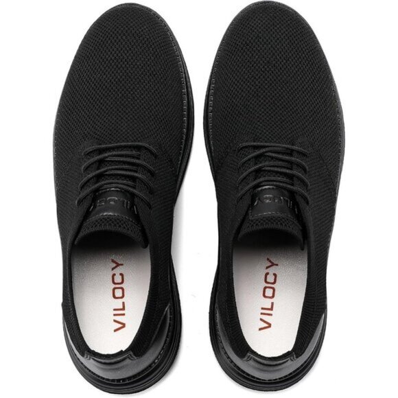 ⚡VILOCY Men's All Black Fashion Business Comfortable Breathable Dress Sneaker - Picture 9 of 9